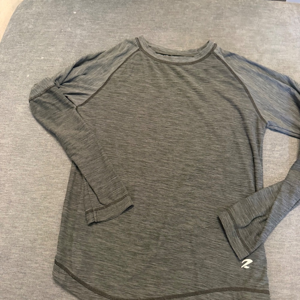 Energy Zone Boys Space Dye Long Sleeve‎ Active Performance Shirt Gray Size M 8